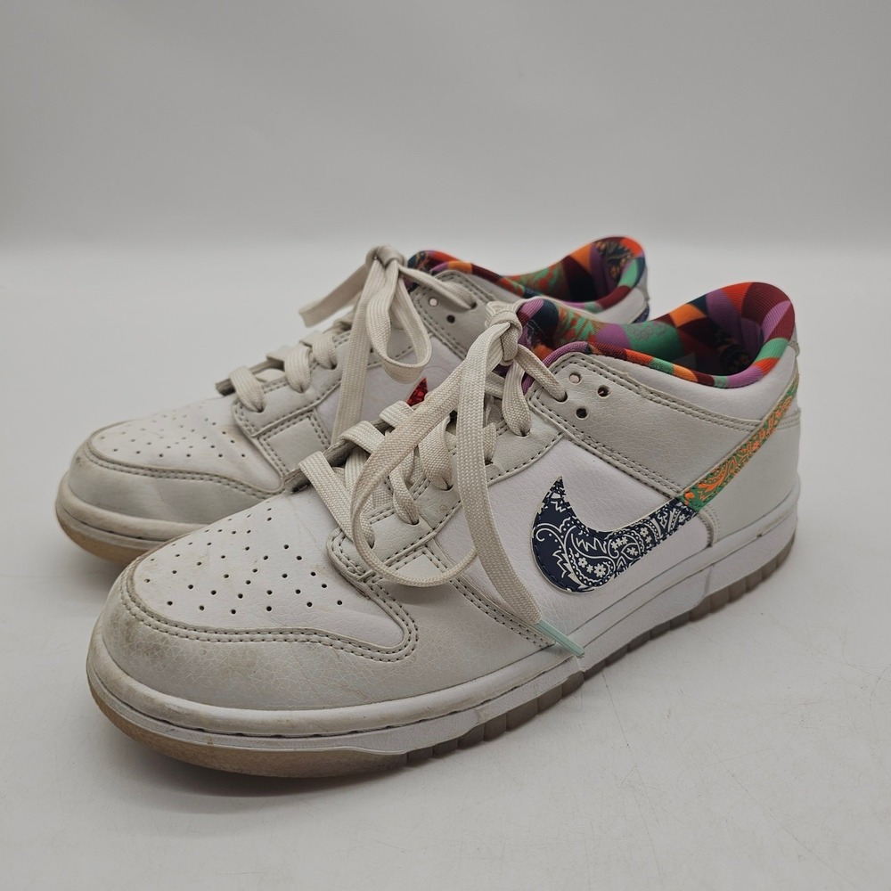 Nike Dunk Low Shoes White Multi-Color Paisley FN8913-141 Size 5.5Y Women Size 7